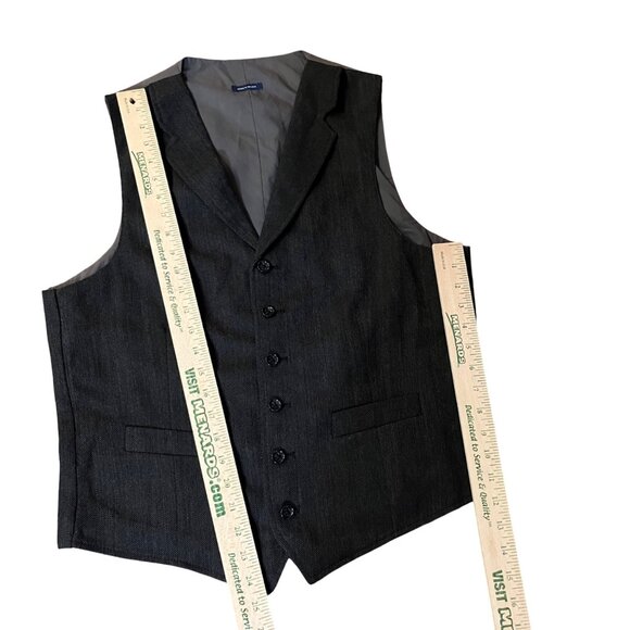 Stafford Gray Herringbone Lapel Vest Men’s 40 Classic Fit Used Wool Blend - Picture 10 of 12